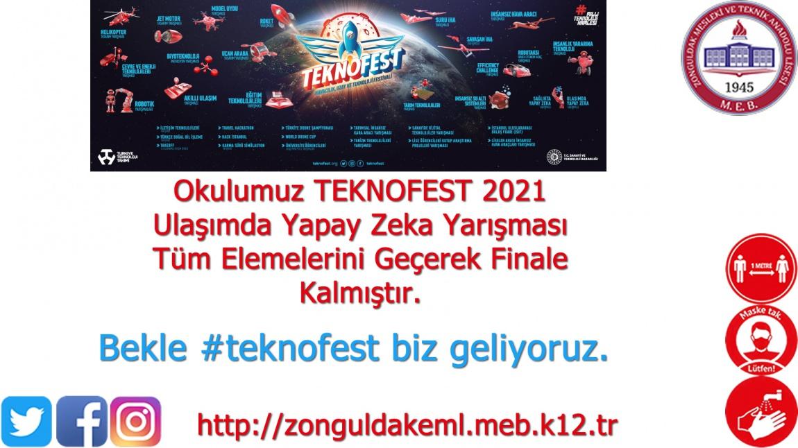 Okulumuz Teknofest 2021 Yapay Zeka Yarışması Tüm Elemelerini Geçerek Finale Katılmaya Hak Kazanmıştır.
