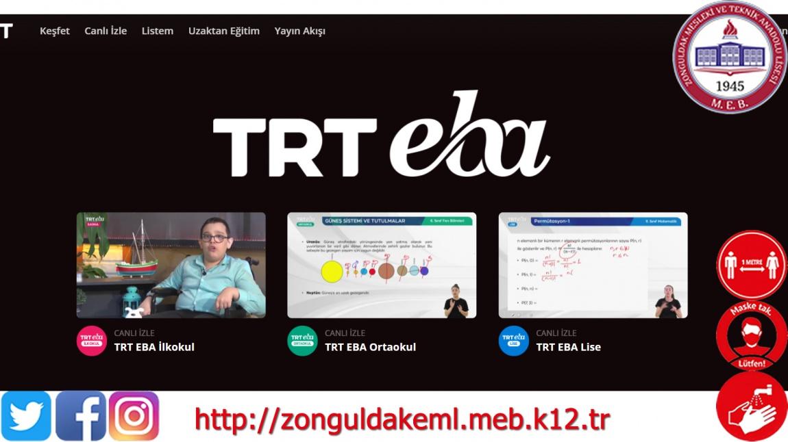 TRT EBA TV ve EBA Platformunda yayınlanmak üzere Destek Eğitim Programları