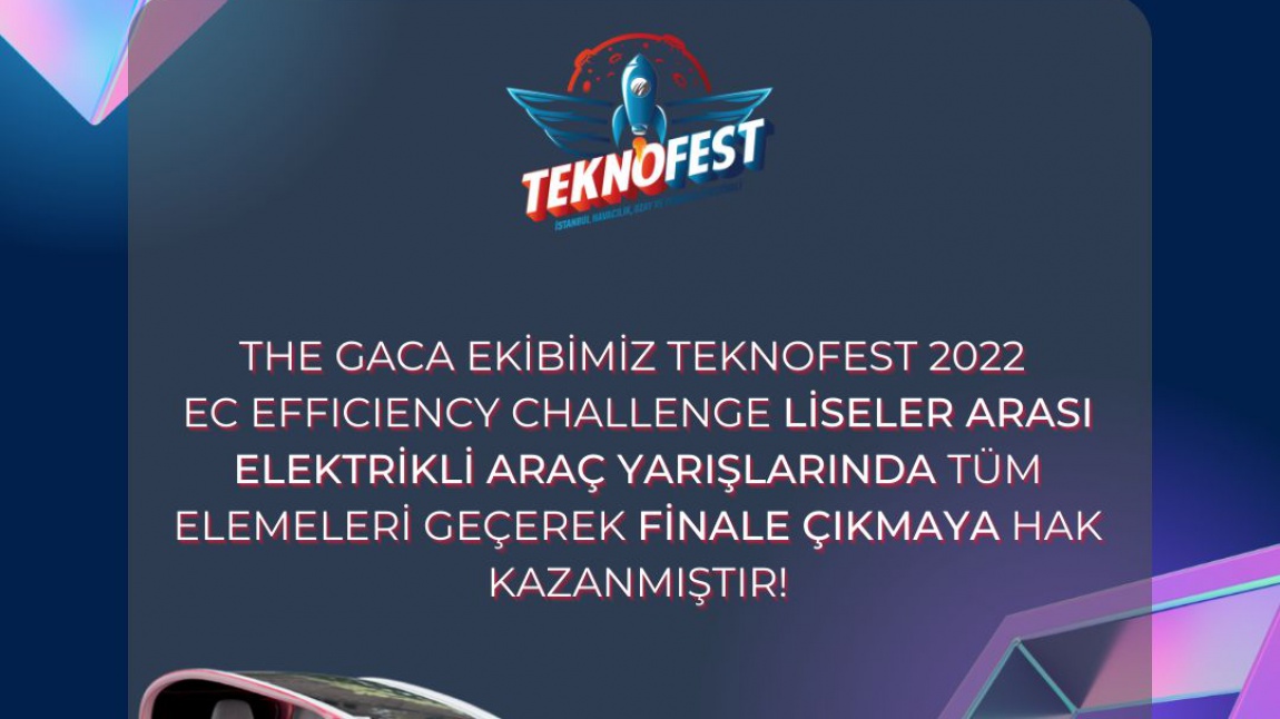 Teknofest The Gaca Ekibimiz EC Efficiency Challenge Elektrikli Araç Finalisti Olmuştur. Tebrik Ederiz. 