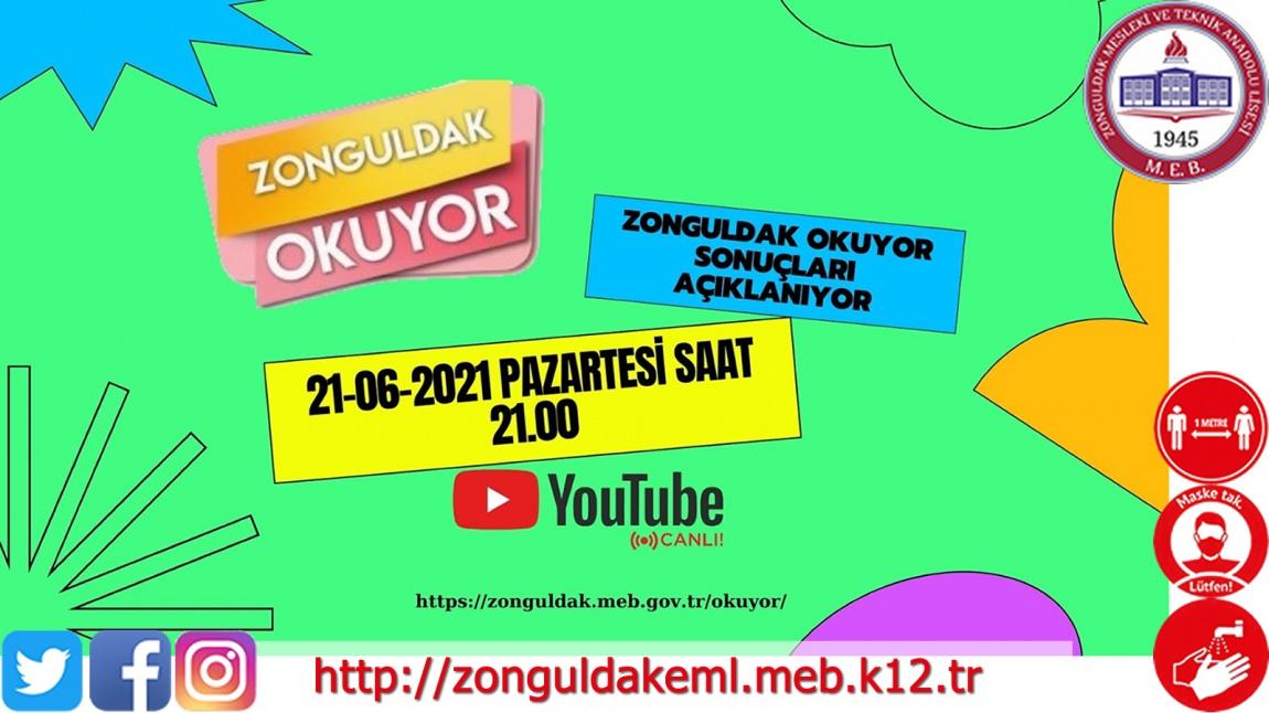 Zonguldak Okuyor Sonuçları 21 Haziran 2021 Pazartesi Saat:21.00 'da Youtube Canlı Yayını İle Açıklanacaktır.